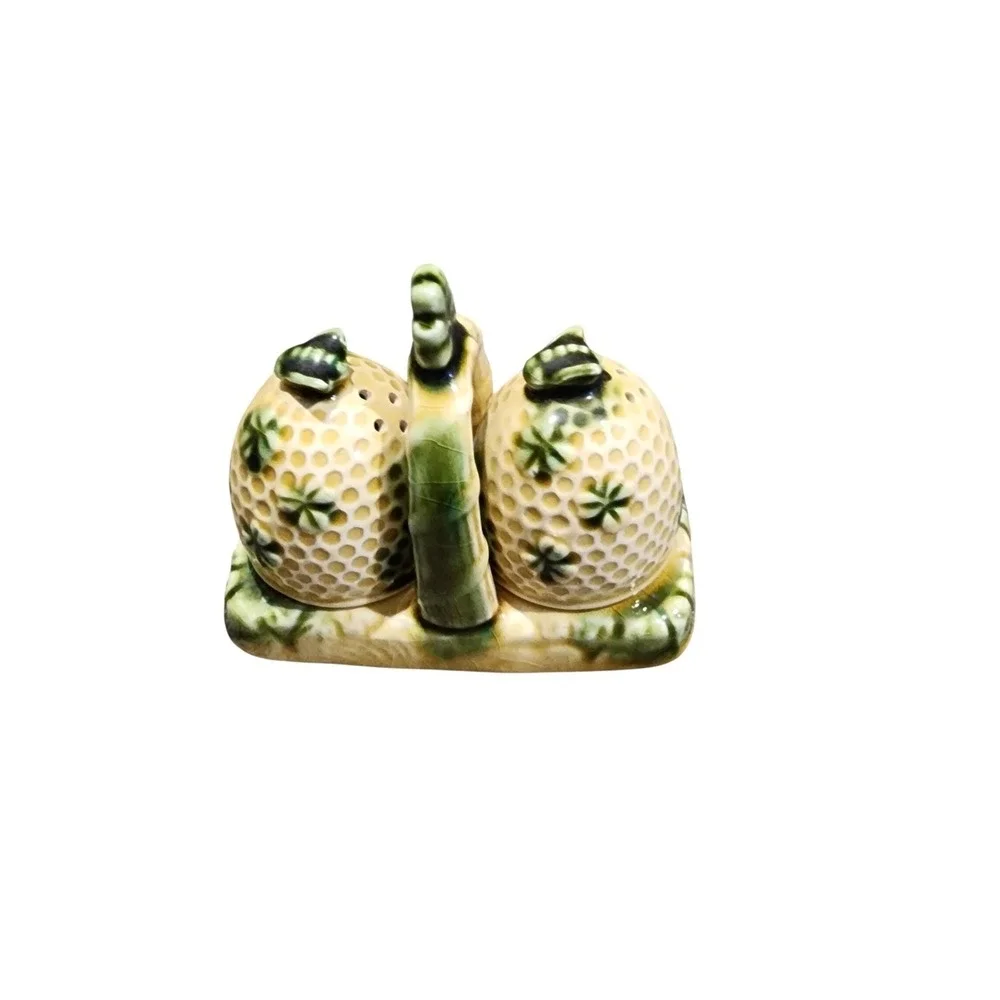 Vintage Brinn's Honey Bee Comb Clover Creamer, Sugar set Lovely, Salt And Pepper